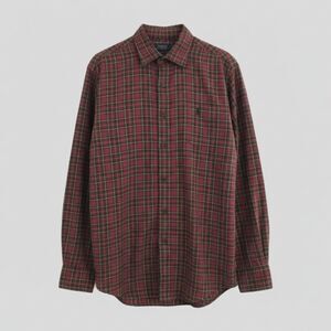 Polo Ralph Lauren Red Green Plaid Classic Fit Cotton Button Down Shirt Large